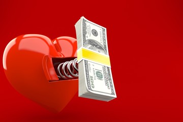 Heart with money
