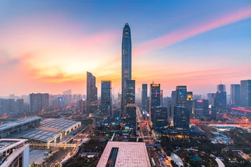 Foto op Plexiglas Shenzhen Futian District downtown skyline © WU