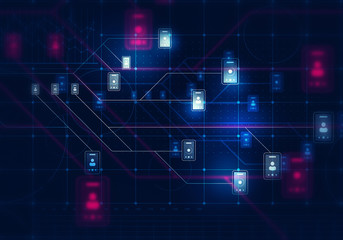 Cloud connection and networking . Mixed media