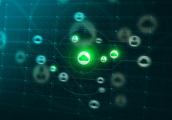 Cloud connection and networking . Mixed media