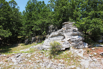 Stone forest natural rock formation Monodendri Zagori Greece