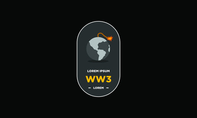 World War Badge Sticker Design Flat