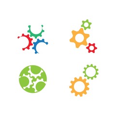 Set gear icon logo vector icon