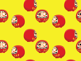 Daruma Rotating Vector Seamless Background Wallpaper-01