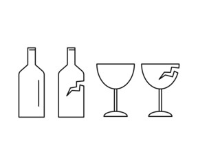 割れ物（ビンやグラス）のゴミのアイコン