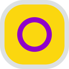 Intersex flag, rounded square shape icon on white background, vector illustration