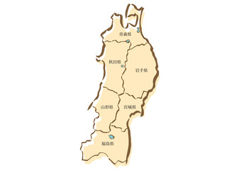 日本地図・東北地方