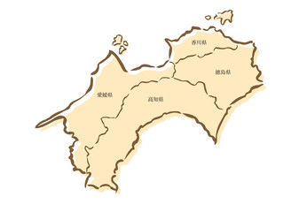 日本地図・四国地方