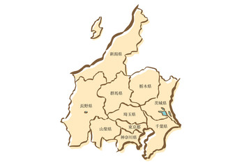 日本地図・関東甲信越地方