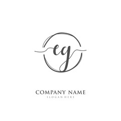 Handwritten initial letter E G EG for identity and logo. Vector logo template with handwriting and signature style.