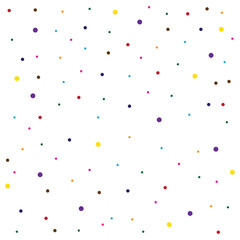 Polka dots colorful pattern on white background