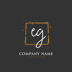 Handwritten initial letter E G EG for identity and logo. Vector logo template with handwriting and signature style.