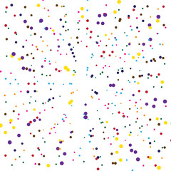 Polka dots colorful pattern on white background 