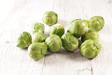 close up on raw brussel sprouts