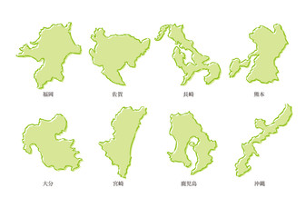 福岡県・佐賀県・長崎県・熊本県・大分県・宮崎県・鹿児島県・沖縄県