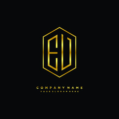 Letter EV logo minimalist luxury gold color