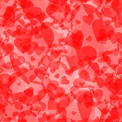 red and pink hearts. vector seamless pattern. valentines day. wedding repetitive background. textile paint. fabric swatch. wrapping paper. continuous print. design element for card, ad, invitation