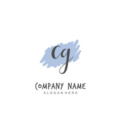 Handwritten initial letter C G CG for identity and logo. Vector logo template with handwriting and signature style.