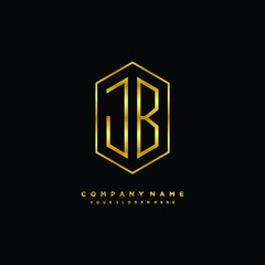Letter JB logo minimalist luxury gold color