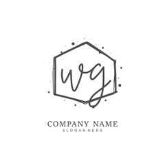 Handwritten initial letter W G WG for identity and logo. Vector logo template with handwriting and signature style.