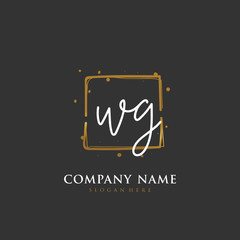Handwritten initial letter W G WG for identity and logo. Vector logo template with handwriting and signature style.