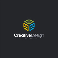 Abstract Logo 3 Icon abstract Logo Template Design Vector, Emblem, Design Concept, Creative Symbol design vector element for identity, logotype or icon Creative Design