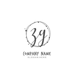 Handwritten initial letter Z G ZG for identity and logo. Vector logo template with handwriting and signature style.