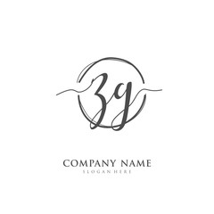Handwritten initial letter Z G ZG for identity and logo. Vector logo template with handwriting and signature style.