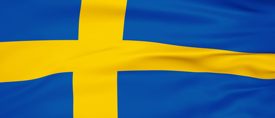 Sweden countrey 3D render Flag Background