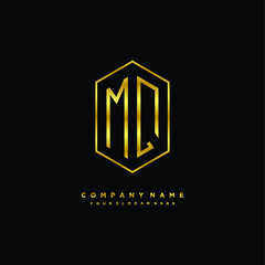Letter MQ logo minimalist luxury gold color
