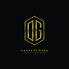 Letter OG logo minimalist luxury gold color