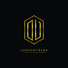 Letter OV logo minimalist luxury gold color