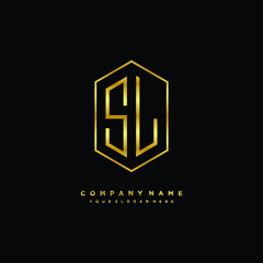 Letter SL logo minimalist luxury gold color