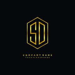 Letter SO logo minimalist luxury gold color