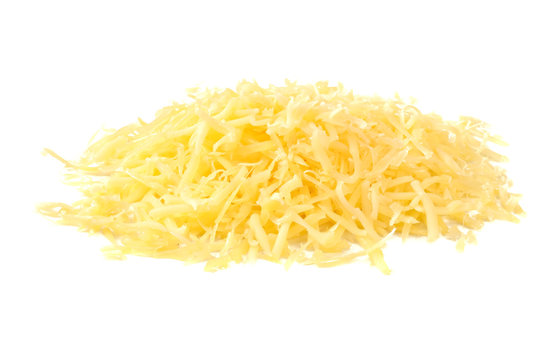 grated cheese isolated on a white background