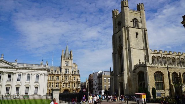 Timelapse Cambridge City with Great St.Mary's Church in UK