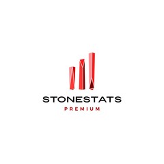 stone stats statistics bar chart logo vector icon illustration