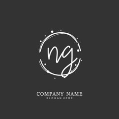 Handwritten initial letter N G NG for identity and logo. Vector logo template with handwriting and signature style.