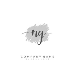 Handwritten initial letter N G NG for identity and logo. Vector logo template with handwriting and signature style.