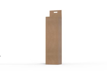 Kraft brown paper Box packaging with Hang Tab mockup, 3d illustration
