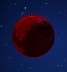 Moon eclipse on a starry skies. My astronomy work.