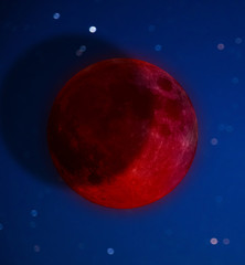 Moon eclipse on a starry skies. My astronomy work.