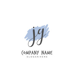 Handwritten initial letter J G JG for identity and logo. Vector logo template with handwriting and signature style.