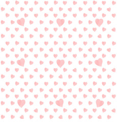 Seamless pattern of big and small hearts