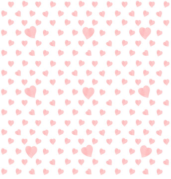 Seamless pattern of big and small hearts