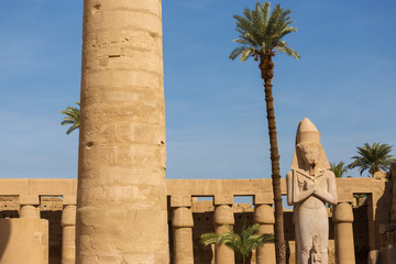 Ancient ruins of the Karnak Temple in Luxor (Thebes), Egypt. The largest temple complex of...