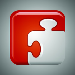 Puzzle Icon vector. Play Puzzle symbol isolated for button design.