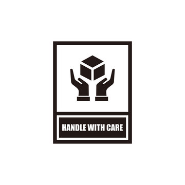 Handle with care icon symbol vector illustration