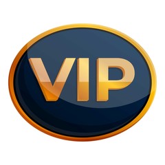 Oval inscription VIP icon. Cartoon of oval inscription VIP vector icon for web design isolated on white background