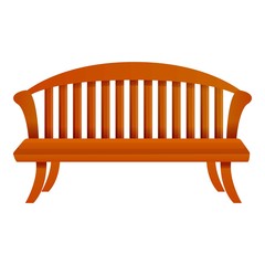 Park bench icon. Cartoon of park bench vector icon for web design isolated on white background